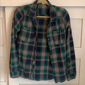 Roxy Plaid Button Up Top